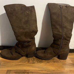 White Mountain Suede Tall Booties